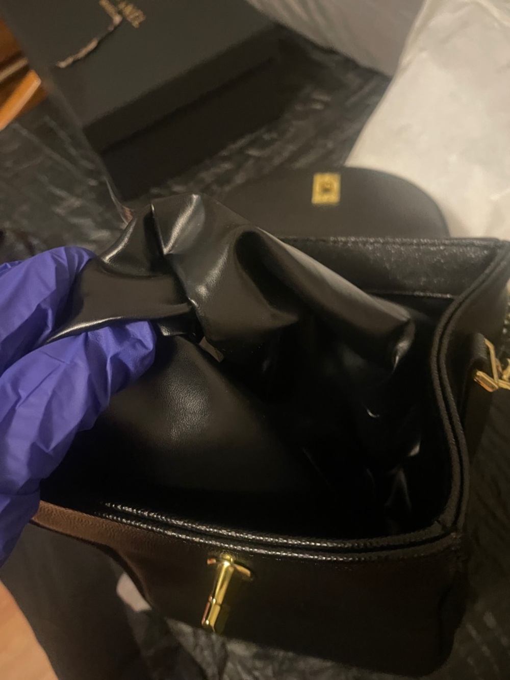 VIP/GWP Black Big boy CC Flap Crossbody Bag with Gold Hardware - Picture 14 of 17